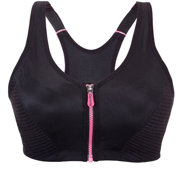 Set of 3! 36B Glamorise SPORT Bra (HIGH-IMPACT) Black (RACERBACK) T-Back Zip NEW - Picture 3 of 16